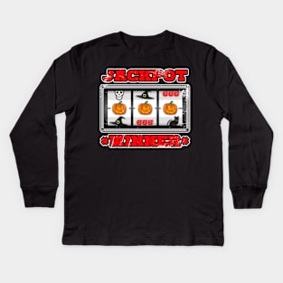 Pumpkin Casino Slot Machine Halloween Gambling Kids Long Sleeve T-Shirt